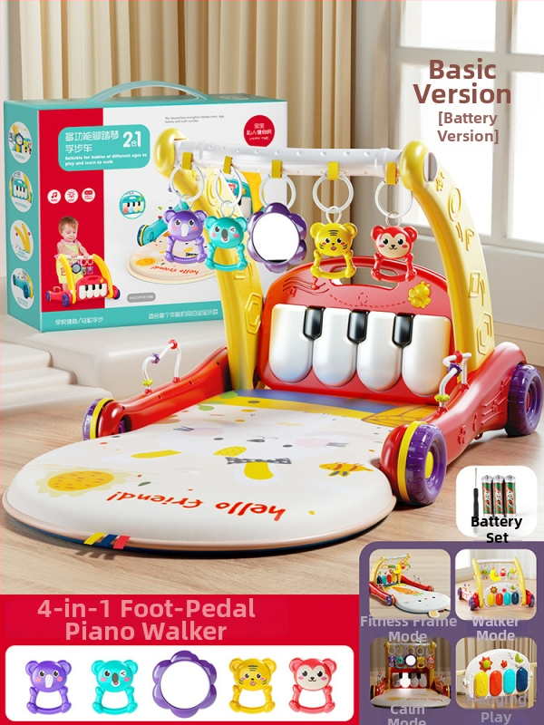 Detské pedálové klavírne chodítko – dvojúčelová hudobná vzdelávacia hračka pre 0–3 roky, z plastu