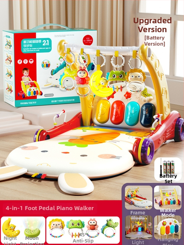 Detské pedálové klavírne chodítko – dvojúčelová hudobná vzdelávacia hračka pre 0–3 roky, z plastu