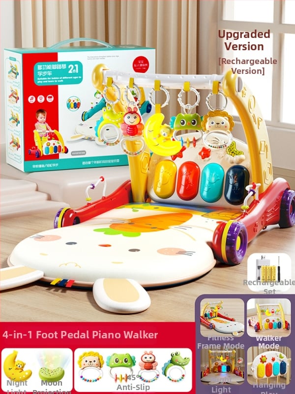Detské pedálové klavírne chodítko – dvojúčelová hudobná vzdelávacia hračka pre 0–3 roky, z plastu