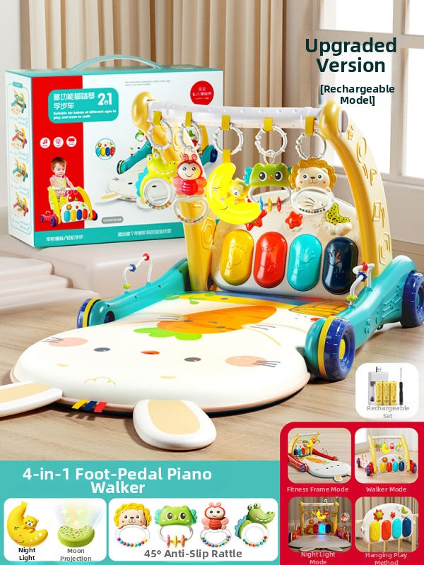 Detské pedálové klavírne chodítko – dvojúčelová hudobná vzdelávacia hračka pre 0–3 roky, z plastu