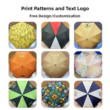 Automatický dáždnik pre podnikanie s 8 ramenami, zahnutou rukoväťou, železným rámom, trojité skladanie, na slnko aj dažď