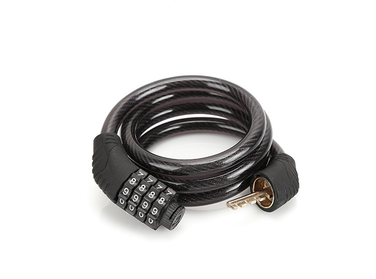 Horský bicykel štvordigitová kombinačná zámka s kovovým reťazom