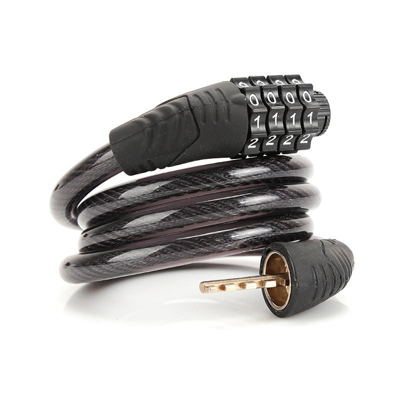 Kalnų dviratis keturių skaitmenų kombinuotas užraktas su metaline grandine