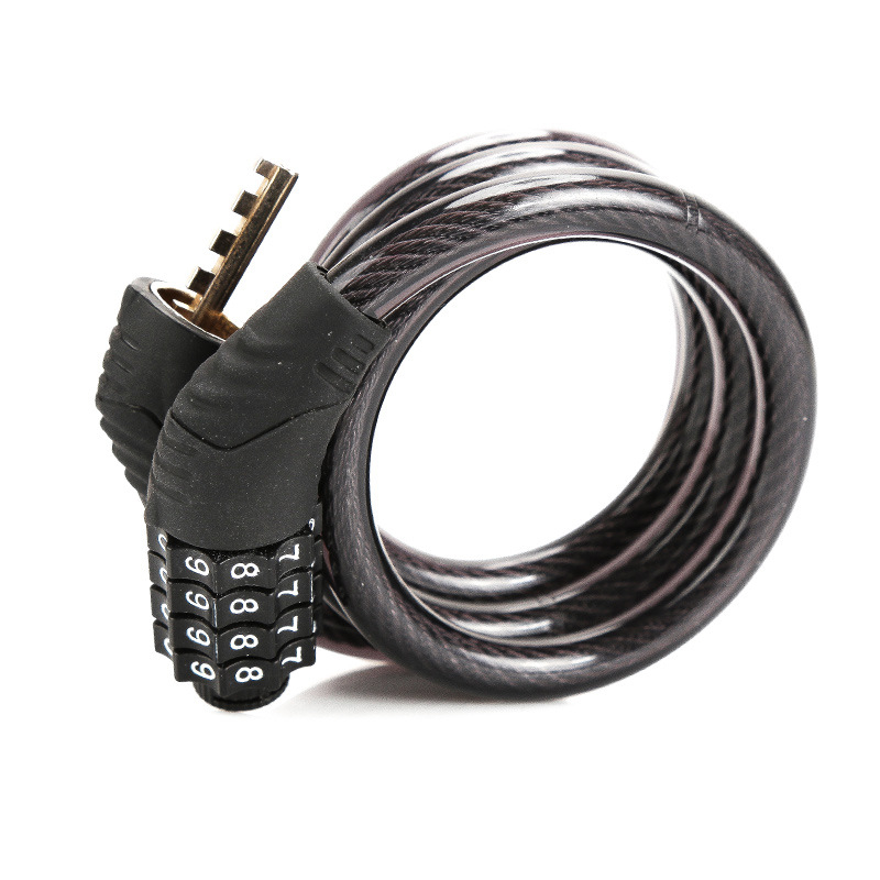 Kalnų dviratis keturių skaitmenų kombinuotas užraktas su metaline grandine