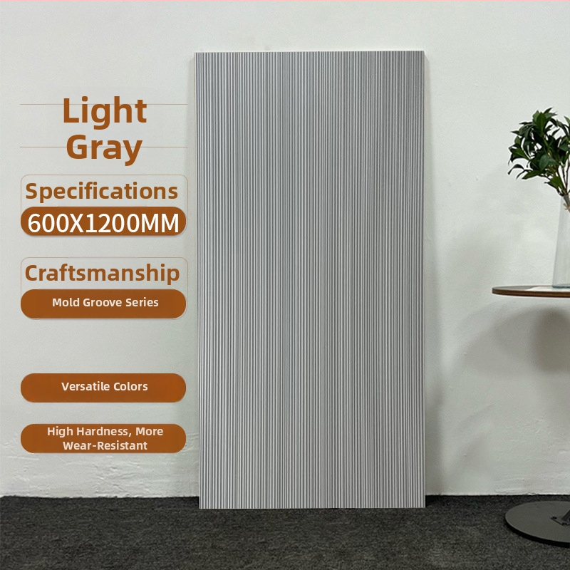 Vnútorná stena dlaždice s drážkovaným vzorom, matný povrch, protišmykové, moderný minimalistický štýl, dlaždica s imitáciou antickej, do obývacej izby