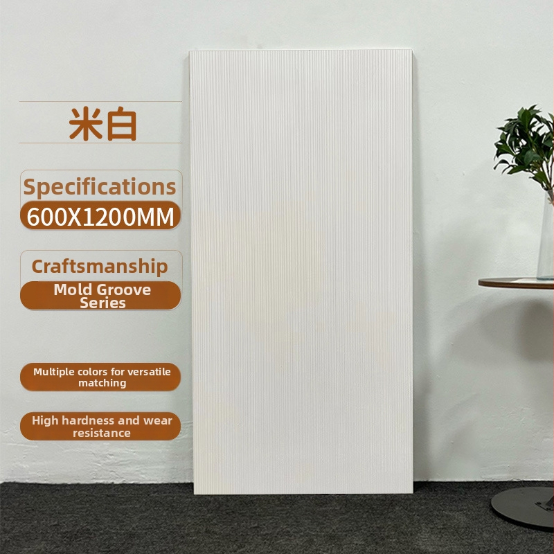 Vnútorná stena dlaždice s drážkovaným vzorom, matný povrch, protišmykové, moderný minimalistický štýl, dlaždica s imitáciou antickej, do obývacej izby