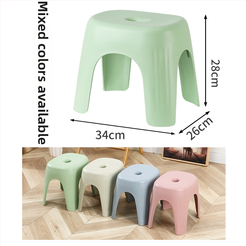 Plastová viacúčelová stolička do domácnosti — podpora nôh v kúpeľni a na výmenu topánok, jednoduchý moderný dizajn