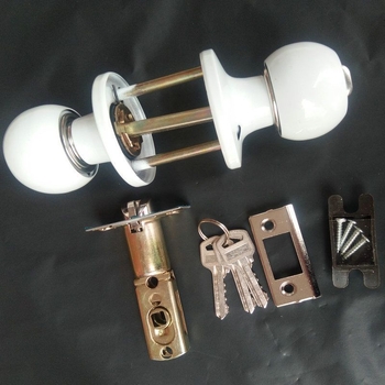 Trojpólová guľová zámka pre dvere izby, bez kľúča, materiál: meď s hliníkovým povlakom