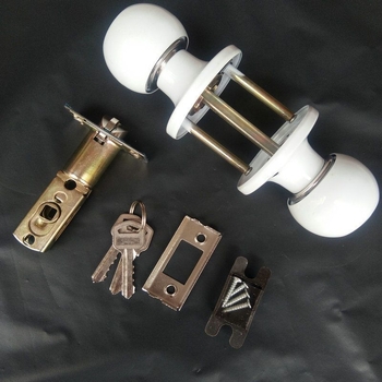 Trojpólová guľová zámka pre dvere izby, bez kľúča, materiál: meď s hliníkovým povlakom