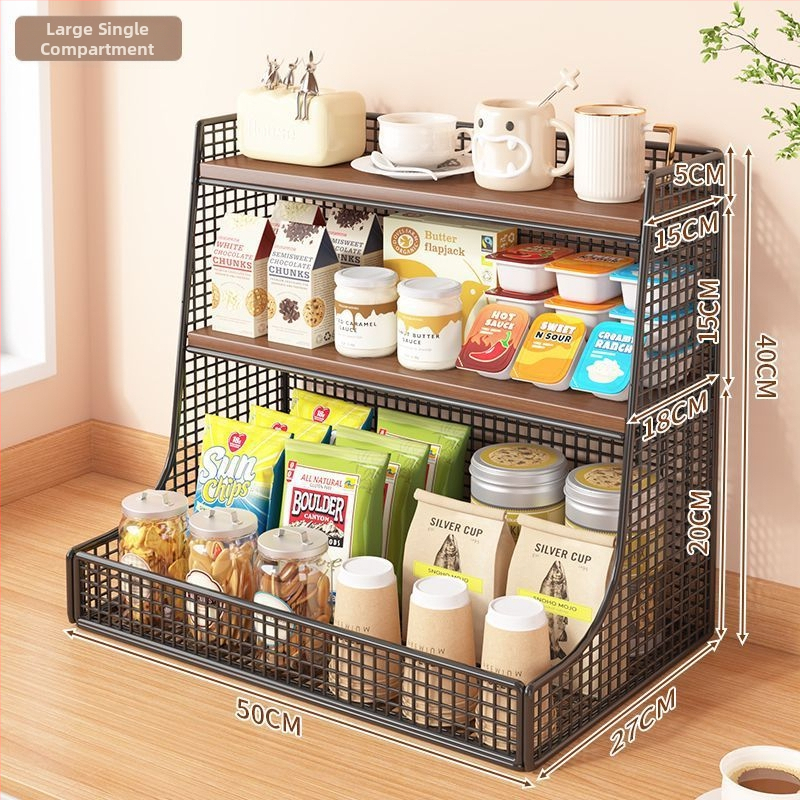 3-podlažný kovový stolný organizér – moderný minimalistický dizajn, stolový typ, bez montáže