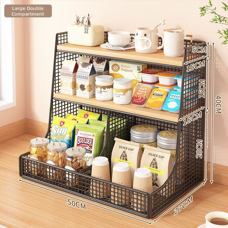 3-podlažný kovový stolný organizér – moderný minimalistický dizajn, stolový typ, bez montáže