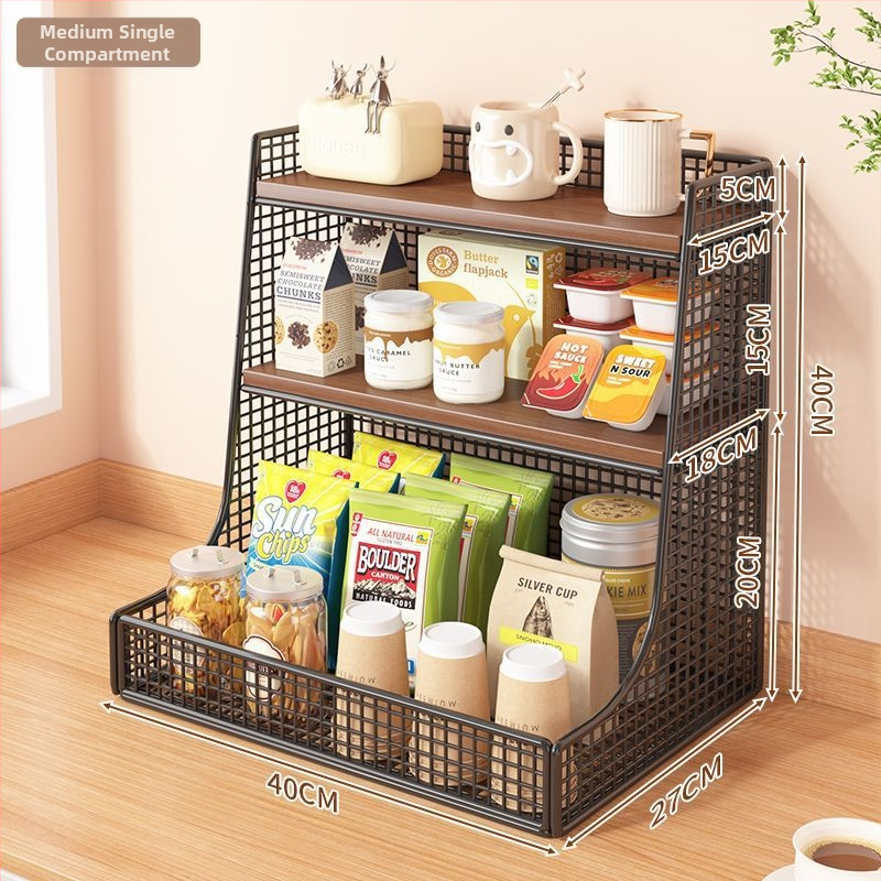 3-podlažný kovový stolný organizér – moderný minimalistický dizajn, stolový typ, bez montáže