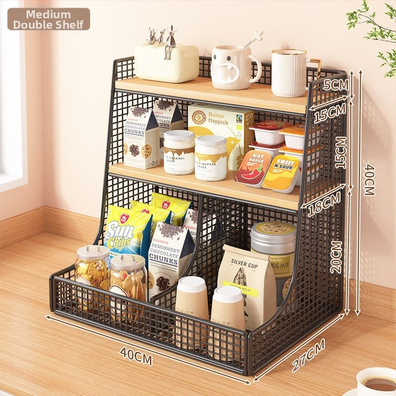 3-podlažný kovový stolný organizér – moderný minimalistický dizajn, stolový typ, bez montáže