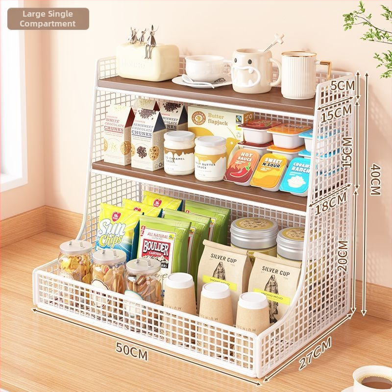 3-podlažný kovový stolný organizér – moderný minimalistický dizajn, stolový typ, bez montáže