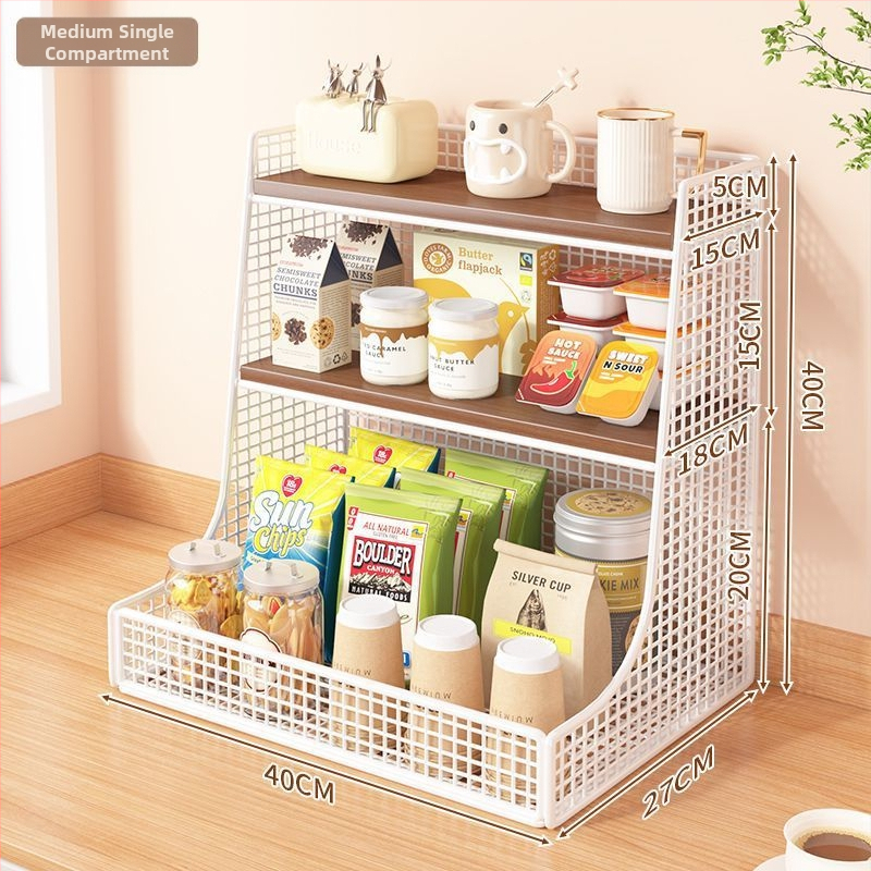 3-podlažný kovový stolný organizér – moderný minimalistický dizajn, stolový typ, bez montáže