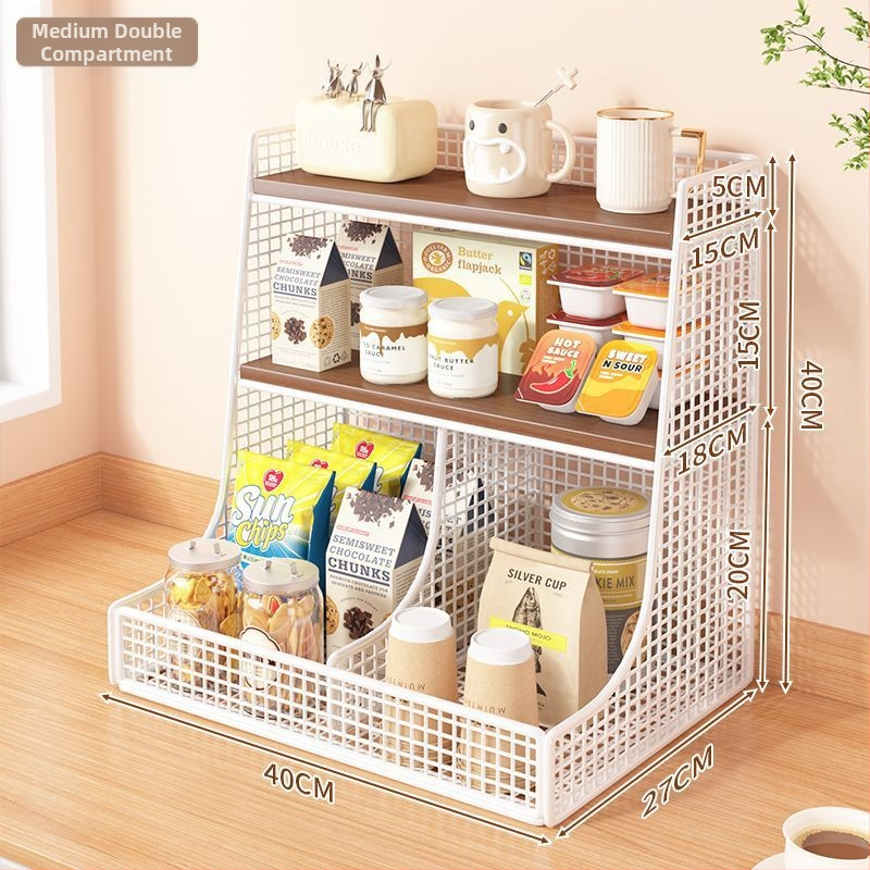 3-podlažný kovový stolný organizér – moderný minimalistický dizajn, stolový typ, bez montáže