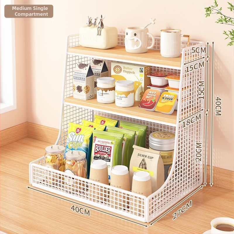 3-podlažný kovový stolný organizér – moderný minimalistický dizajn, stolový typ, bez montáže