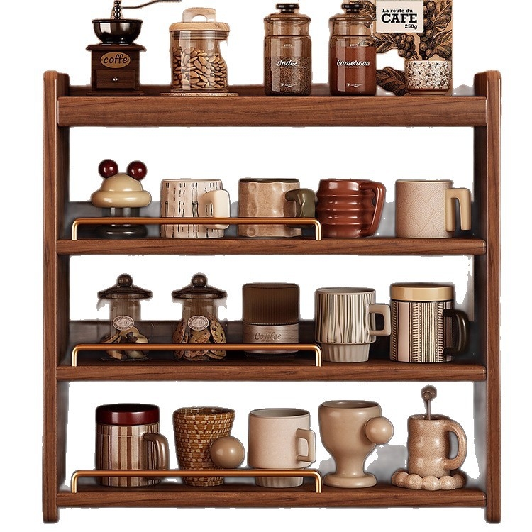 Stolový organizér - 3-vrstvový masívny drevený regál, bez montáže, viacúčelový