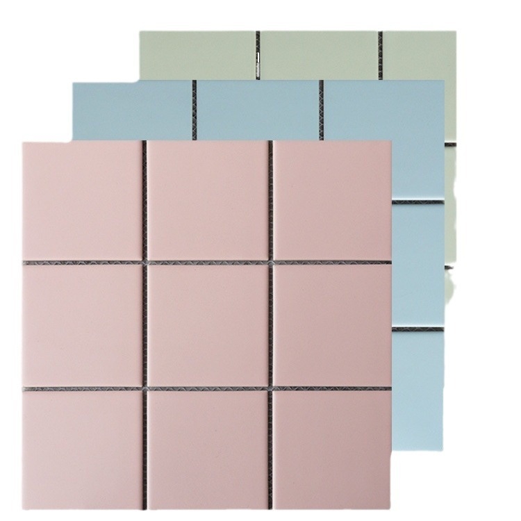 Keramická mozaiková dlažba na steny – matný povrch, interiérová dlažba do kúpeľne, kuchyne a balkóna; hustota 4852; nasýtenie vody 0,5%; vodovzdorná; vysoká tlaková pevnosť