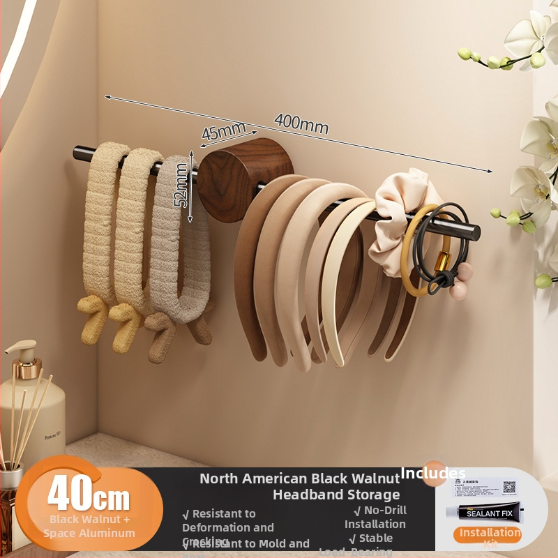 Drevený držiak uterákov na stenu, minimalistický moderný štýl, s jednou tyčou