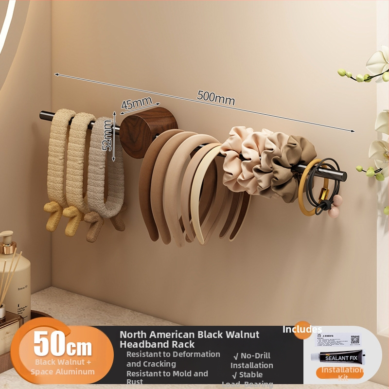 Drevený držiak uterákov na stenu, minimalistický moderný štýl, s jednou tyčou