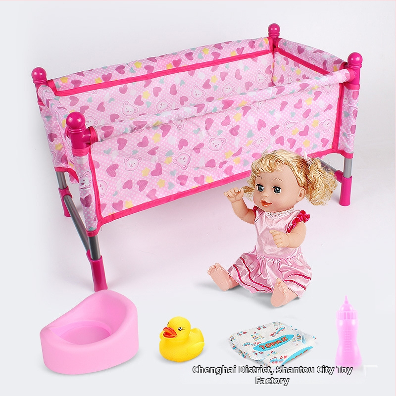 Spēļu mājiņas rotaļlietu komplekts ar ratiņiem un šūpēm – plastmasas, 4–6 gadi, 200–500 g