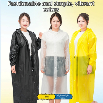 Jednodielny EVA dážďový plášť pre dospelých, hrubý, dlhý, turistické pončo