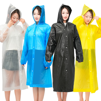 Jednodielny EVA dážďový plášť pre dospelých, hrubý, dlhý, turistické pončo