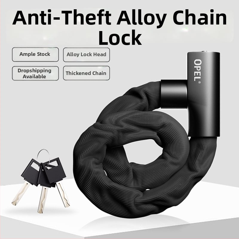 OPEL grandininis užraktas dviratėms ir durims – modelis JTS-LT-K2-6-1000, lydinio plienas ir cinko lydinys