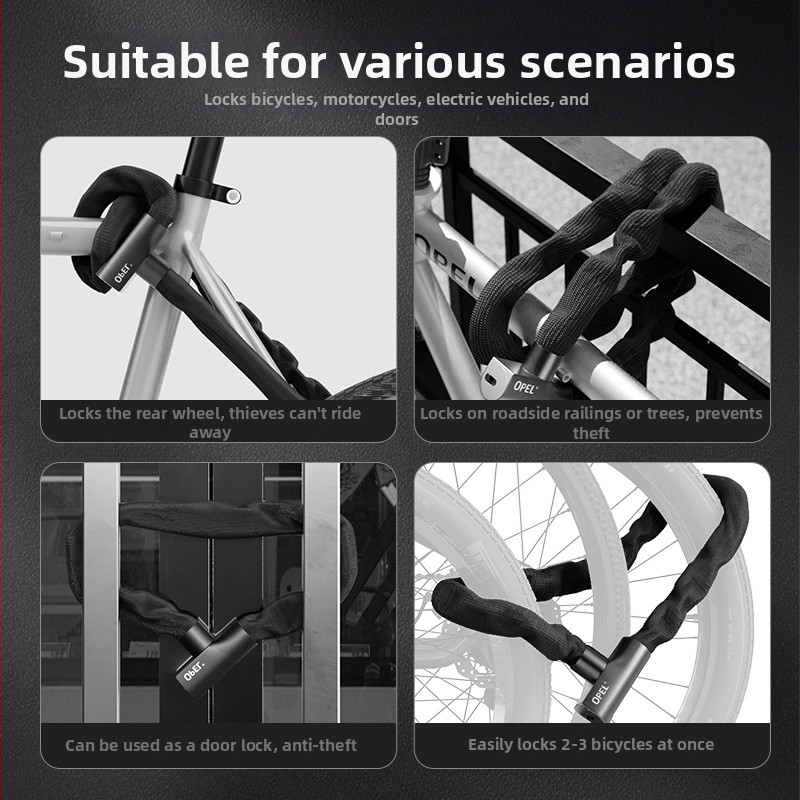 OPĒL Ķēdes Aizsargs Velosipēdam un Durvīm – Modelis JTS-LT-K2-6-1000, sakausējuma tērauds un cinka sakausējums
