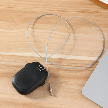 Sigurna brava s izvlačivim čeličnim kabelom, zaključavanje lozinkom, ABS kućište, model H13, 2 mm kabel, 80 cm duljine, pogodna za kacige, koferi, bicikle i ormariće