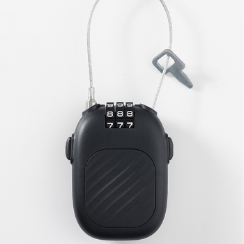 Sigurna brava s izvlačivim čeličnim kabelom, zaključavanje lozinkom, ABS kućište, model H13, 2 mm kabel, 80 cm duljine, pogodna za kacige, koferi, bicikle i ormariće