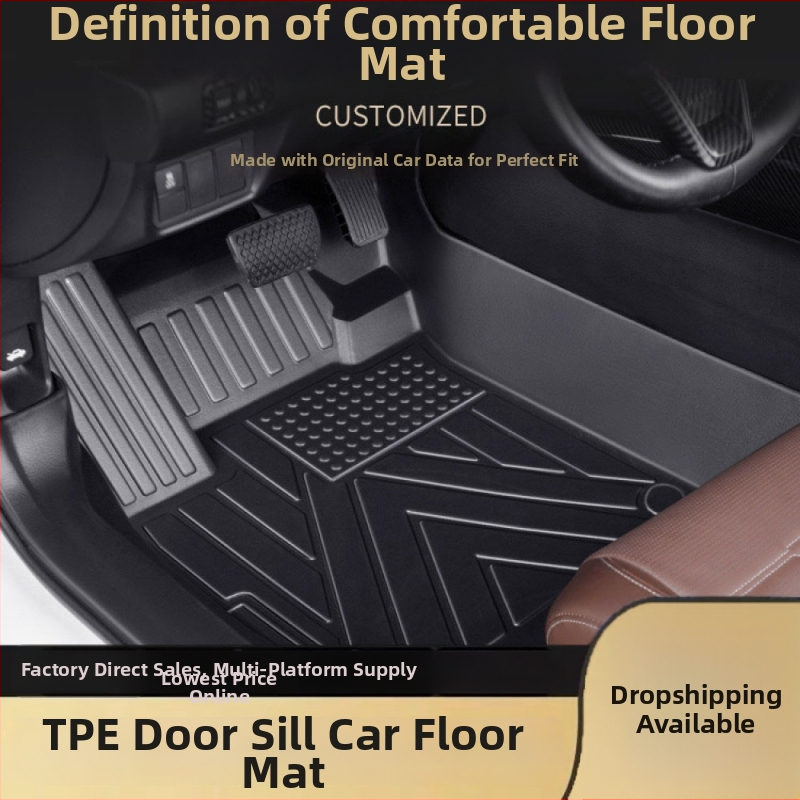 Gabina TPE podlahové rohože pre vyhradený model auta, s upevnením na spony, plne uzavretý práh a trojrozmerný dizajn s vysokým okrajom