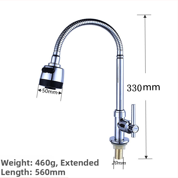 Yellow Nest kuchynský kohútik na drez, otočný, nástenná montáž, studená voda iba, telo zo zinkovej zliatiny