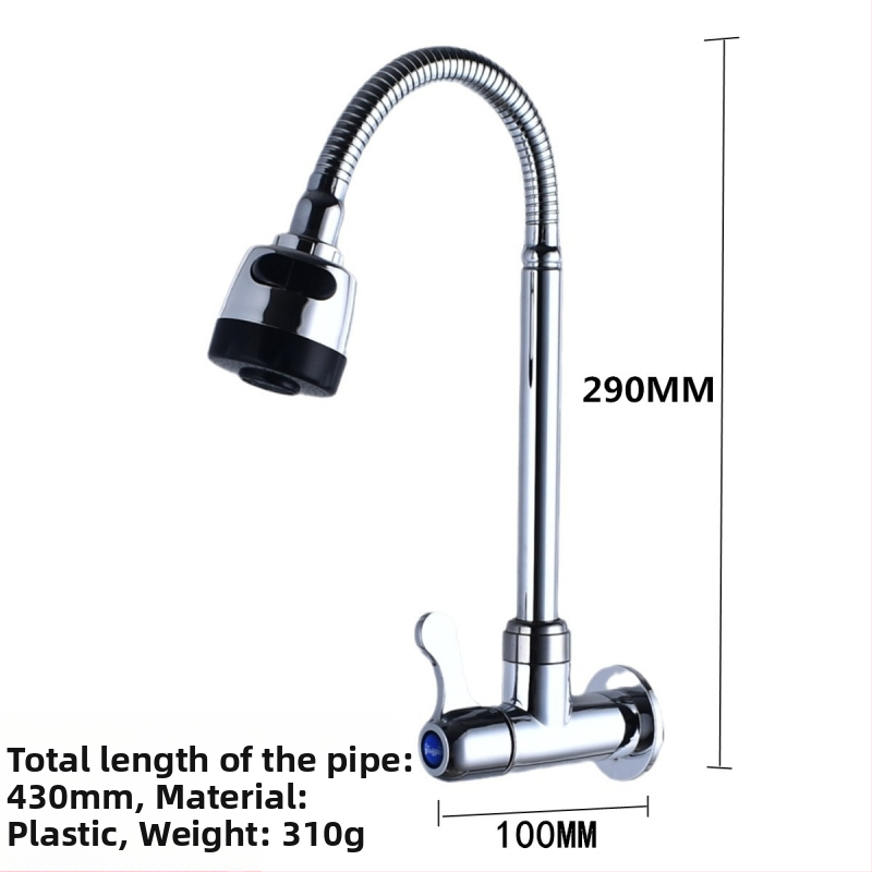 Yellow Nest kuchynský kohútik na drez, otočný, nástenná montáž, studená voda iba, telo zo zinkovej zliatiny