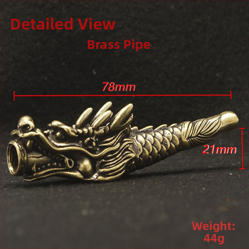 Drakonipea messingu pipa, dekoratiivne suveniir, vanaaegne Hiina stiil