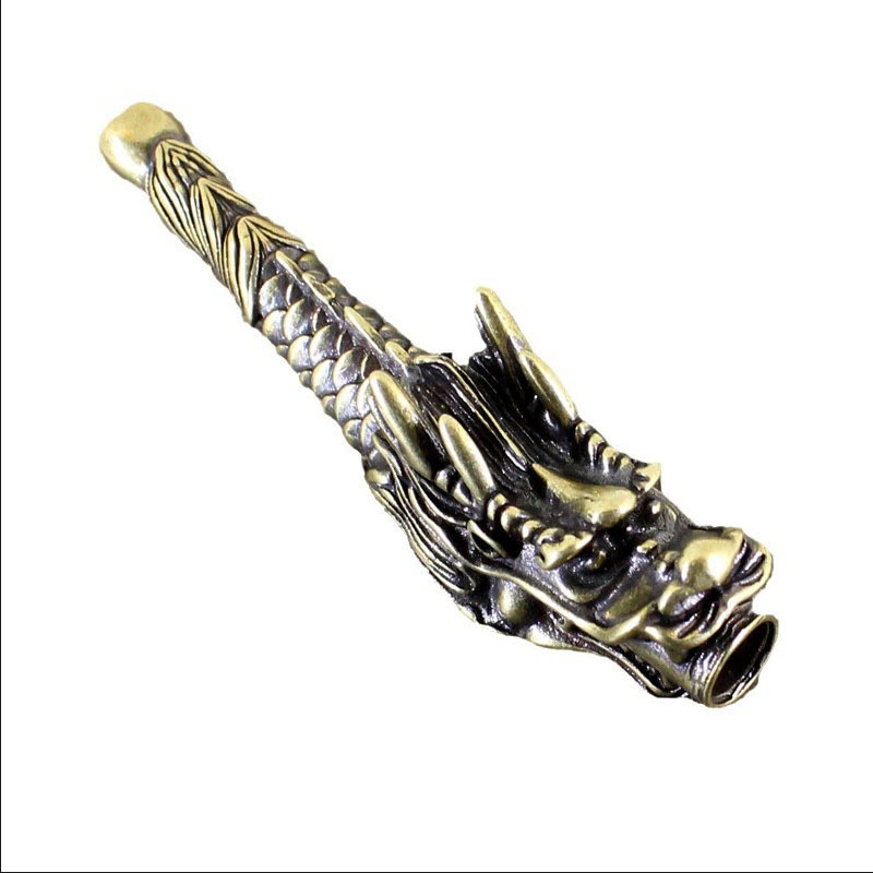 Drakonipea messingu pipa, dekoratiivne suveniir, vanaaegne Hiina stiil