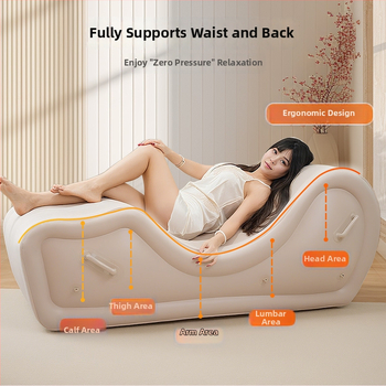 Okadu nafukovacia pohovka – PVC s plyšovou úpravou, hrúbka 0,6 mm, hmotnosť 4,5 kg, pre dospelých, moderný minimalistický štýl