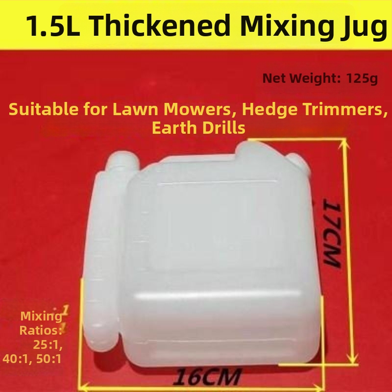 Dvaktinio variklio alyvos maišymo indas — didelė talpa, tinkamas pjūklams, vejapjovėms ir gyvatvės genėjimo įrankiams