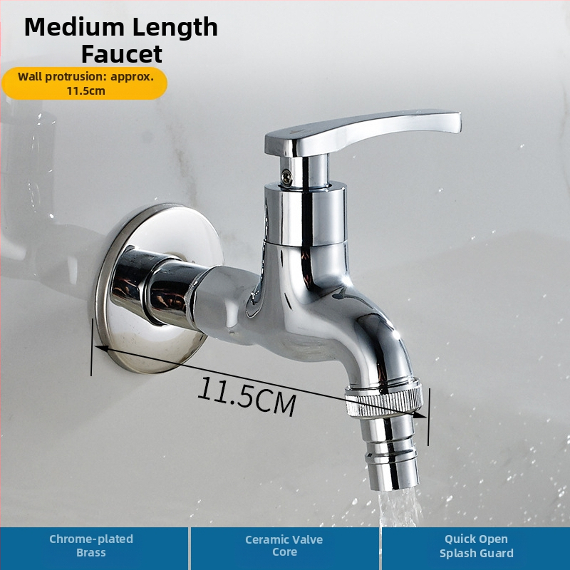 Práčkový kohútik - meď, keramický jadrový ventil, závitová inštalácia, špirálové otvorenie, menovitý tlak 0,05–10 MPa