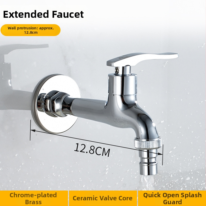 Práčkový kohútik - meď, keramický jadrový ventil, závitová inštalácia, špirálové otvorenie, menovitý tlak 0,05–10 MPa