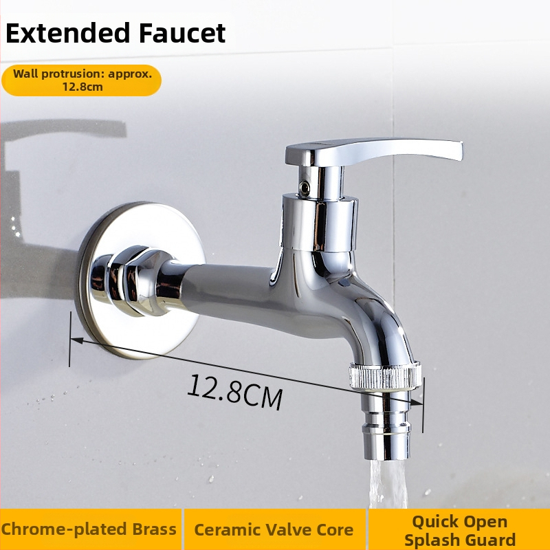 Práčkový kohútik - meď, keramický jadrový ventil, závitová inštalácia, špirálové otvorenie, menovitý tlak 0,05–10 MPa
