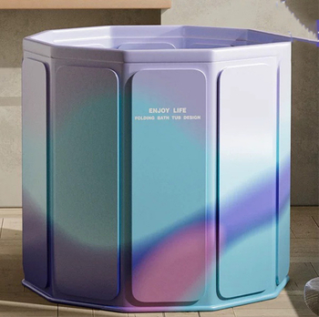 Сгъваема безмонтажна вана за възрастни за домашна употреба | Материали: брезент + перлен памук + композитна дъска + PVC | Подходящи лица: възрастни | Марка: Idle