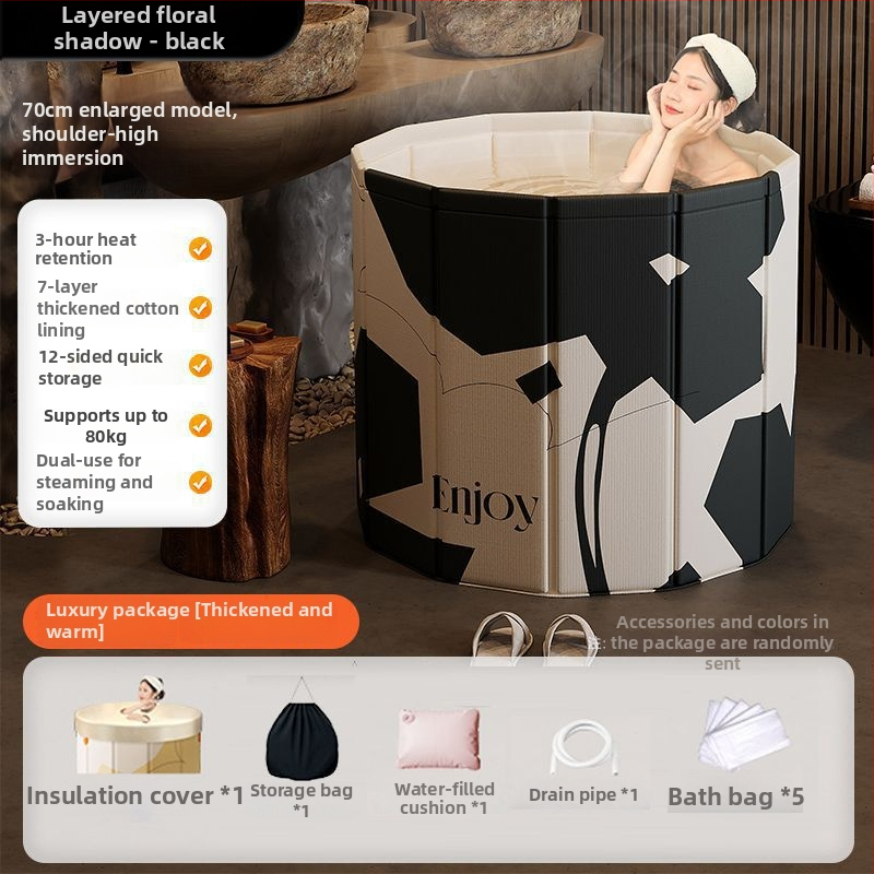 Sulankstomas vonios kibiras iš tarpaulin medžiagos suaugusiems – viso kūno maudynės