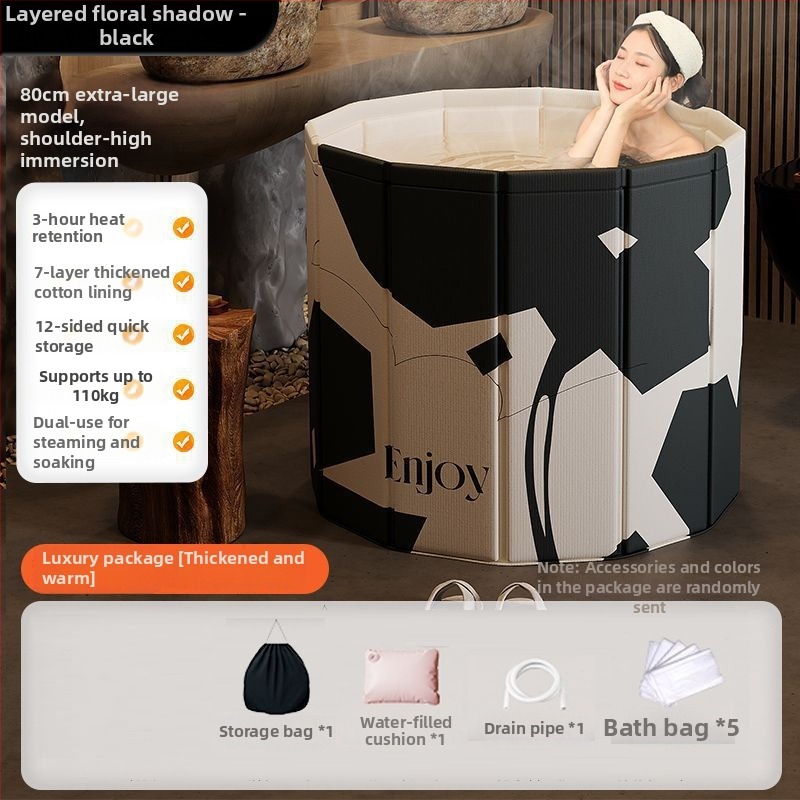 Sulankstomas vonios kibiras iš tarpaulin medžiagos suaugusiems – viso kūno maudynės