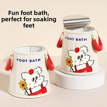 Animacinio piešinio pėdų mirkymo kibiras, sulankstomas, pastovi temperatūra, iš nailono audinio