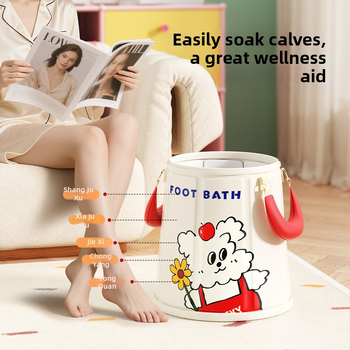 Animacinio piešinio pėdų mirkymo kibiras, sulankstomas, pastovi temperatūra, iš nailono audinio