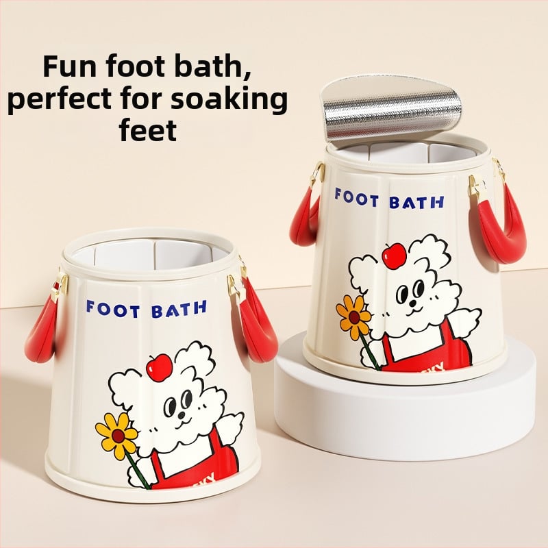 Animacinio piešinio pėdų mirkymo kibiras, sulankstomas, pastovi temperatūra, iš nailono audinio