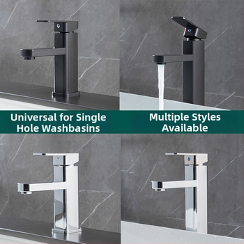 Umývadlový batéri do kúpeľne – meďné telo, keramický disk ventilu, povrch pečený náterom, špirálové otvorenie, jednospojový systém