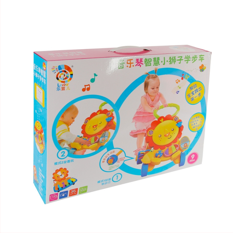 Zīdaiņu staigājamais ar lauvu dizainu, daudzfunkcionāls, neslīdošs, ar gaismu un mūziku, vecums 0–3 gadi